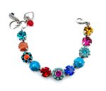 Bracelet By Mariana Woman Classic Siam, Blue and Fuchsia Swarovski Crystals - Image 2