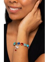 Bracelet By Mariana Woman Classic Siam, Blue and Fuchsia Swarovski Crystals - Image 3
