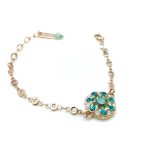 Mariana Bracelet Flower Shape Green, Blue,White & Turquoise Swarovski Crystals Congo Africa Coll. - Image 2