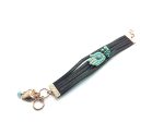 Mariana Bracelet Leather & Coral, Turquoise, Amethyst Austrian Crystals Hamsa Jennifer Icons Coll.