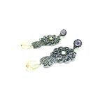 Earrings By Mariana My Treasures Coll. Handcrafted Yellow ,Clear & Purple Austrian Crystals - Image 2