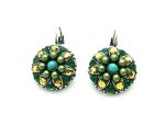 Mariana Earrings Flower Citrine, Amethyst, Peridot & Green Austrian Crystals Goldfinger Nostalgia Coll.