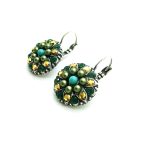 Mariana Earrings Flower Citrine, Amethyst, Peridot & Green Austrian Crystals Goldfinger Nostalgia Coll. - Image 2