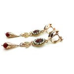 Earrings By Mariana Woman Cornelian Mineral and Amber and Brown Swarovski Crystals - Image 3
