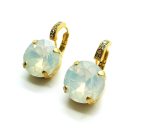 Mariana Earrings White Opal Round Shape Austrian Crystals Kalahari Africa Coll.