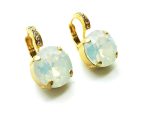 Mariana Earrings White Opal Round Shape Austrian Crystals Kalahari Africa Coll. - Image 2