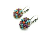 Earrings By Mariana Woman Elegant Opal and Turquoise Flower Shape Swarovski Crystals - Image 3