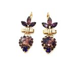 Mariana Earrings Flower Shape Amethyst, Purple & Velvet Austrian Crystals Desire Nirvana Coll. - Image 3