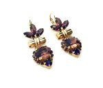 Mariana Earrings Flower Shape Amethyst, Purple & Velvet Austrian Crystals Desire Nirvana Coll. - Image 2