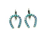 Mariana Earrings Horseshoe Turquoise, Aquamarine & AB Austrian Crystals Bliss Nirvana Coll. - Image 2