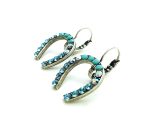 Mariana Earrings Horseshoe Turquoise, Aquamarine & AB Austrian Crystals Bliss Nirvana Coll.