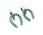 Mariana Earrings Horseshoe Turquoise, Aquamarine & AB Austrian Crystals Bliss Nirvana Coll. - Image 3