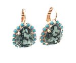 Mariana Earrings Green & Turquoise Crystal Pair Shape Zanzibar Africa Coll. - Image 2