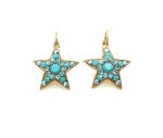 Mariana Earrings Star Shape Turquoise & Aquamarine Austrian Crystals  Bliss Nirvana Coll. - Image 2