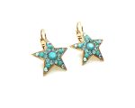 Mariana Earrings Star Shape Turquoise & Aquamarine Austrian Crystals  Bliss Nirvana Coll. - Image 3
