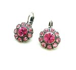 Earrings By Mariana Woman Flower Shape Rose and Pink Swarovski Crystals