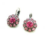 Earrings By Mariana Woman Flower Shape Rose and Pink Swarovski Crystals