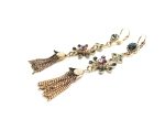 Mariana Earrings Grey,Light Rose & Denim Blue Flower Shape Swarovski Crystals Madagascar Africa Coll. - Image 3
