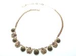 Necklace Pendant By Mariana Woman Amber, Green and Topaz Leaves Shape Swarovski Crystals-RG