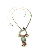 Mariana Pendant Necklace Oval Opal, Turquoise & Dark Amber Rising Sun Dancing The night Away Coll. - Image 3