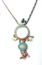 Mariana Pendant Necklace Oval Opal, Turquoise & Dark Amber Rising Sun Dancing The night Away Coll. - Image 2