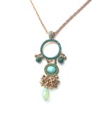 Pendant Necklace By Mariana Woman Beautiful Turquoise and Aventurine Minerals - Image 3