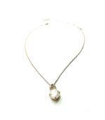 Mariana Necklace Pendant White Opal & Clear Austrian Crystals My Treasures Coll.