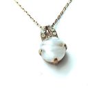 Mariana Necklace Pendant White Opal & Clear Austrian Crystals My Treasures Coll. - Image 2