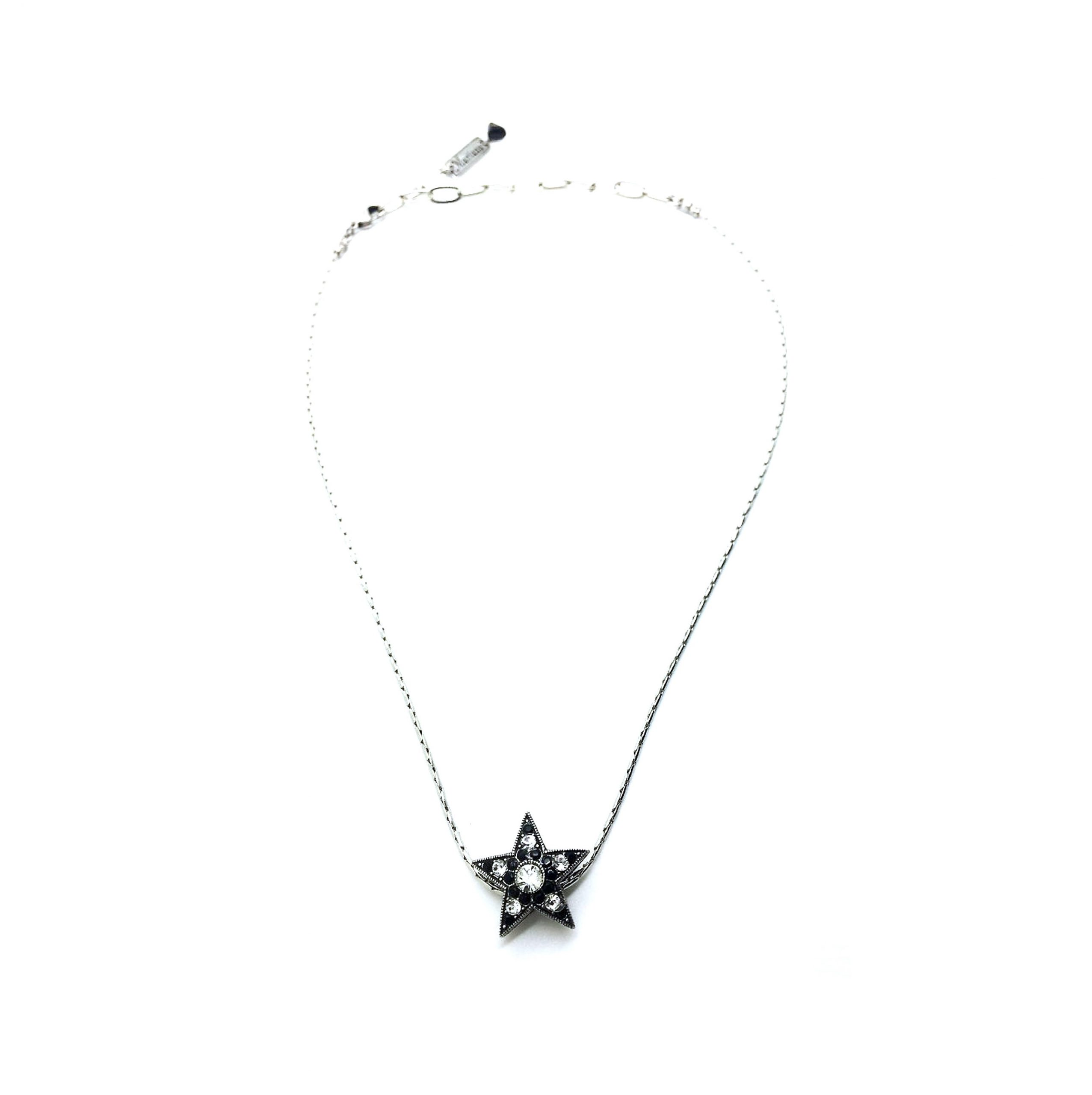 N-5106 280 1 SP (2) Mariana Pendant Necklace Star Shape Black & Clear Austrian Crystals Checkmate Gypsy Soul Coll. - Image 1