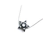 Mariana Pendant Necklace Star Shape Black & Clear Austrian Crystals Checkmate Gypsy Soul Coll. - Image 2