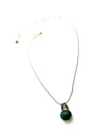 Mariana Pendant Necklace Oval Shape Green Quartz Mineral Congo Africa Coll. - Image 2