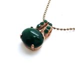 Mariana Pendant Necklace Oval Shape Green Quartz Mineral Congo Africa Coll.