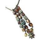 Necklace Pendant By Mariana Woman Golden Shadow and Smoked Topaz Swarovski Crystals - Image 2