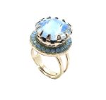 Ring By Mariana Woman Beautiful Pale Blue and Frosted Blue Swarovski Crystals - Image 3