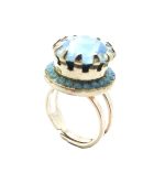 Ring By Mariana Woman Beautiful Pale Blue and Frosted Blue Swarovski Crystals