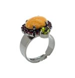 Ring By Mariana Nirvana Fantasy Coll. Adjustable Yellow Jasper