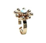 Ring By Mariana Woman Flower Shape Clear and White Swarovski Crystals