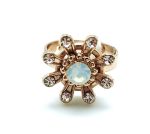 Ring By Mariana Woman Flower Shape Clear and White Swarovski Crystals - Image 2