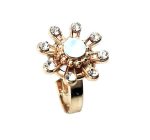 Ring By Mariana Woman Flower Shape Clear and White Swarovski Crystals - Image 3