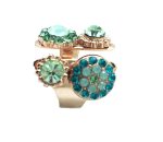 Ring By Mariana Woman Flower Shape Green, Ocean Blue and Opal Swarovski Crystals - Image 2