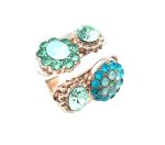 Ring By Mariana Woman Flower Shape Green, Ocean Blue and Opal Swarovski Crystals - Image 3