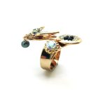 Ring By Mariana Woman Bird Shape Black, Dark Gray and Clear Swarovski Crystals - Image 2