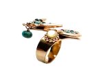 Mariana Ring Bird Shape Black, Turquoise, White & Clear Swarovski Crystals Zanzibar Africa Coll. - Image 3