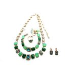 Jewelry Set By Mariana Africa Coll. Turquoise, Aventurine, Malachite, Green Quartz Minerals & Swarovski Crystals