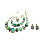 Jewelry Set By Mariana Africa Coll. Turquoise, Aventurine, Malachite, Green Quartz Minerals & Swarovski Crystals - Image 3