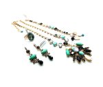 Mariana Jewelry Set Necklace,Bracelet,Ring,Earrings Austrian Crystals & Mineral Stones Zanzibar Africa Coll. - Image 3