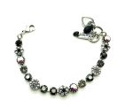 Bracelet By Mariana Tuxedo Paradise Coll. Smokey Gray & Black Flower Austrian Crystals - Image 3