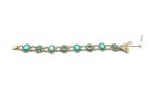 Bracelet By Mariana Congo Africa Coll. Flower Shape Turquoise Mineral &  Austrian Crystals - Image 3