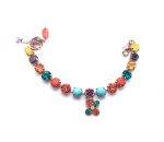 Mariana Bracelet Turquoise Mineral & Orange, Purple, Blue, Fuchsia, Yellow Austrian Crystals Masai Africa Coll. - Image 3