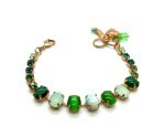 Bracelet By Mariana Woman Green Quartz Mineral and Peridot Swarovski Crystals